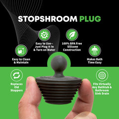 SinkShroom Ultra primer plano de la rejilla que atrapa cabello manteniendo flujo