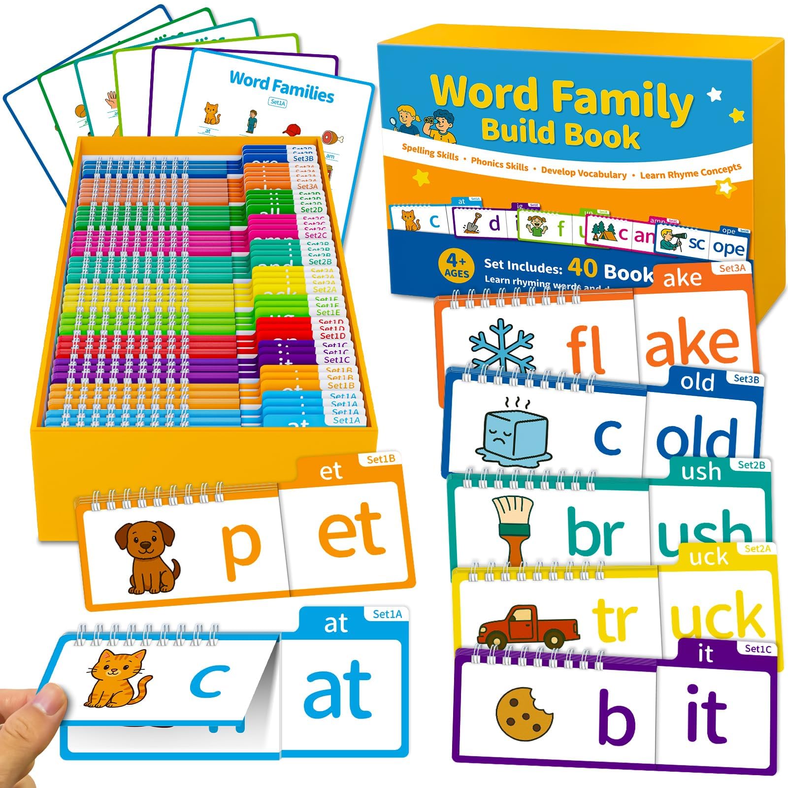 Sinoome portada del conjunto flip books mostrando niveles y colores, facilita elección rápida