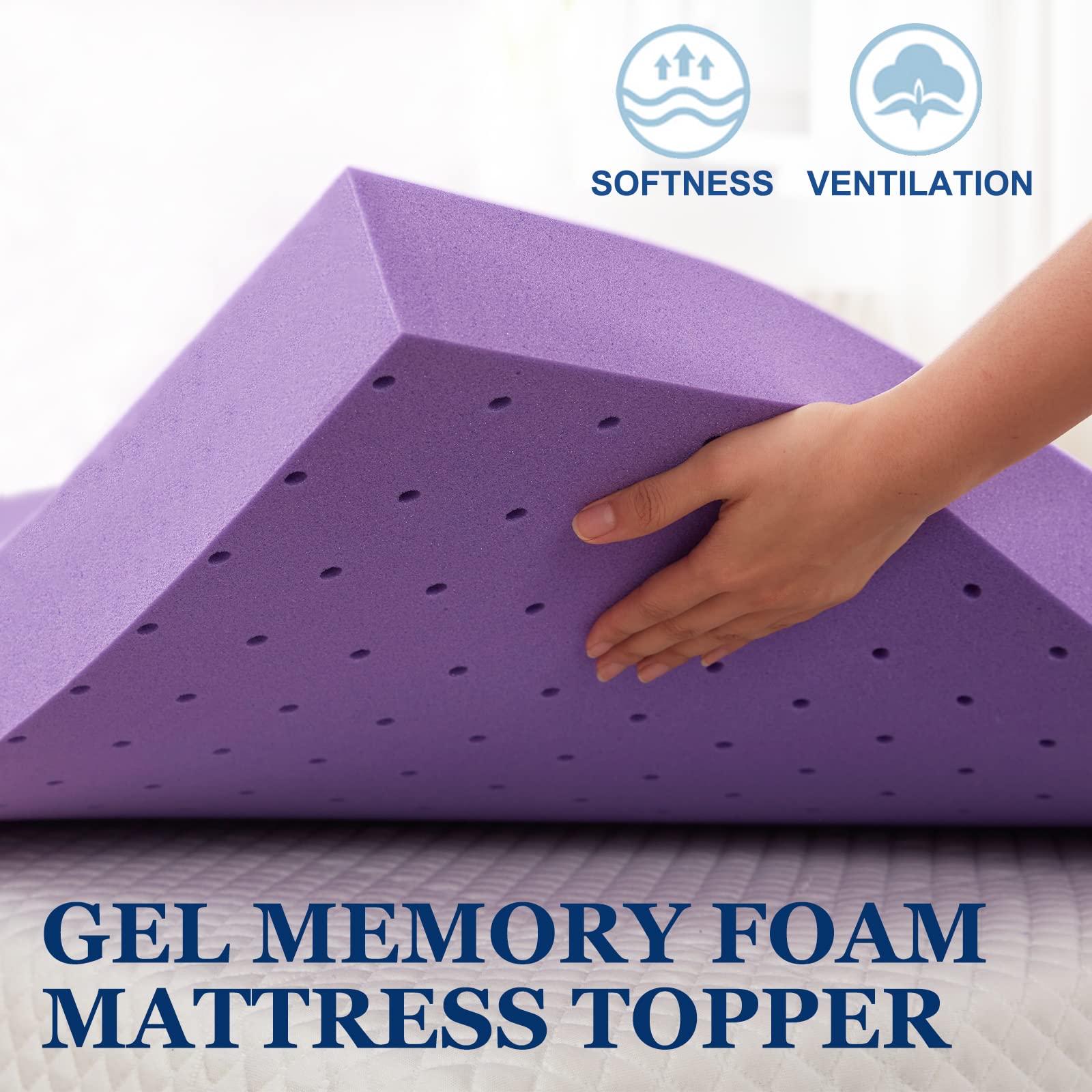 SINWEEK textura superior de gel memory foam detalle que mejora ventilación