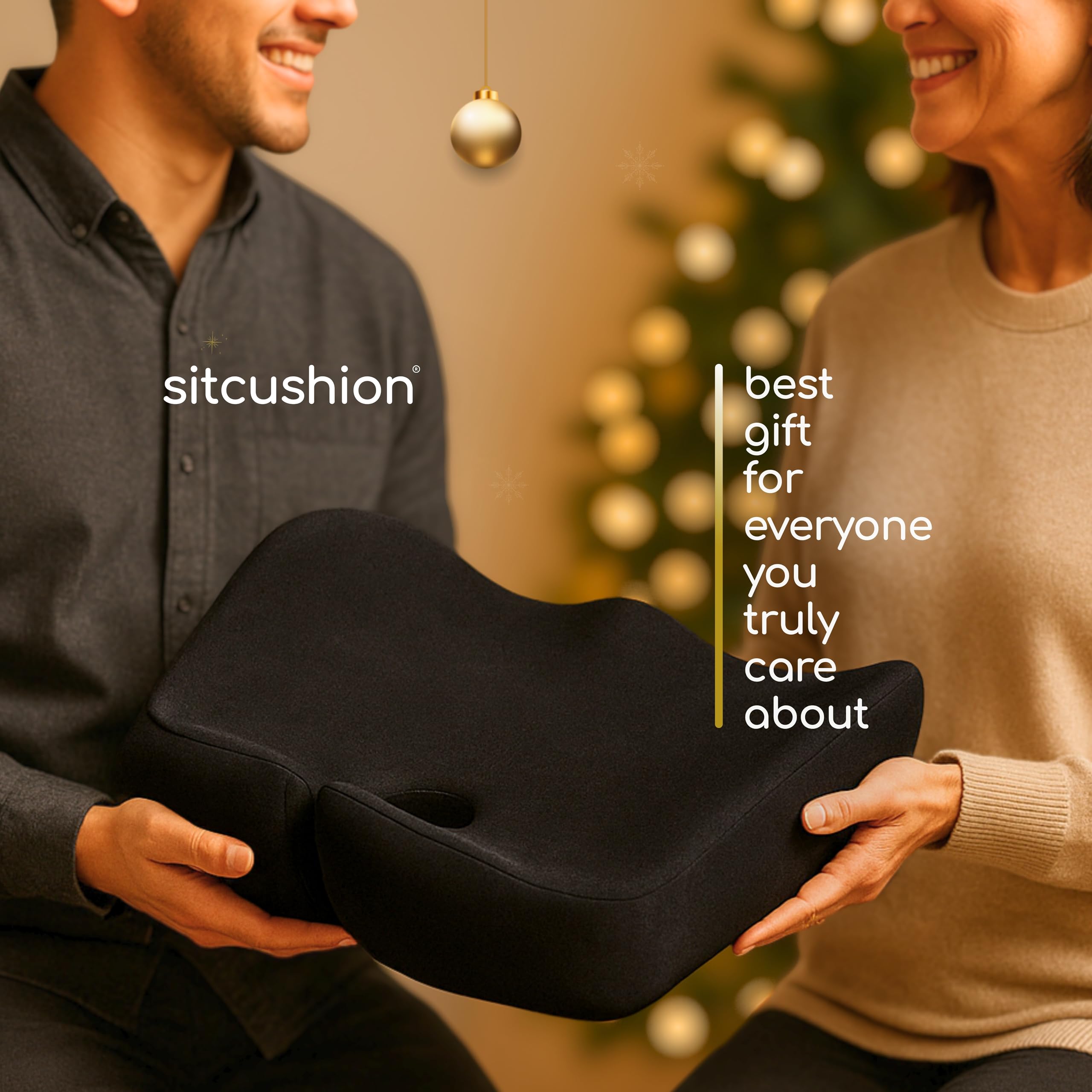 SitCushion usado en oficina y silla de ruedas ofreciendo soporte ergonómico
