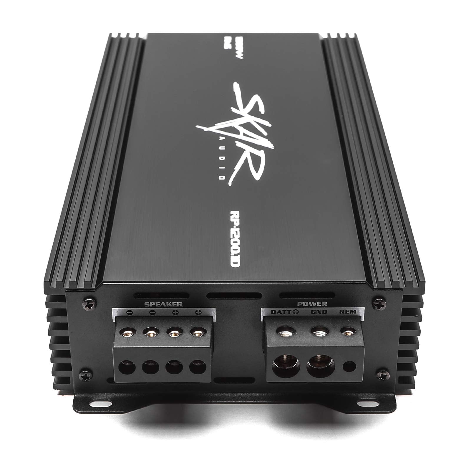 Skar Audio RP-1200.1D terminales de 4 gauge para máxima corriente