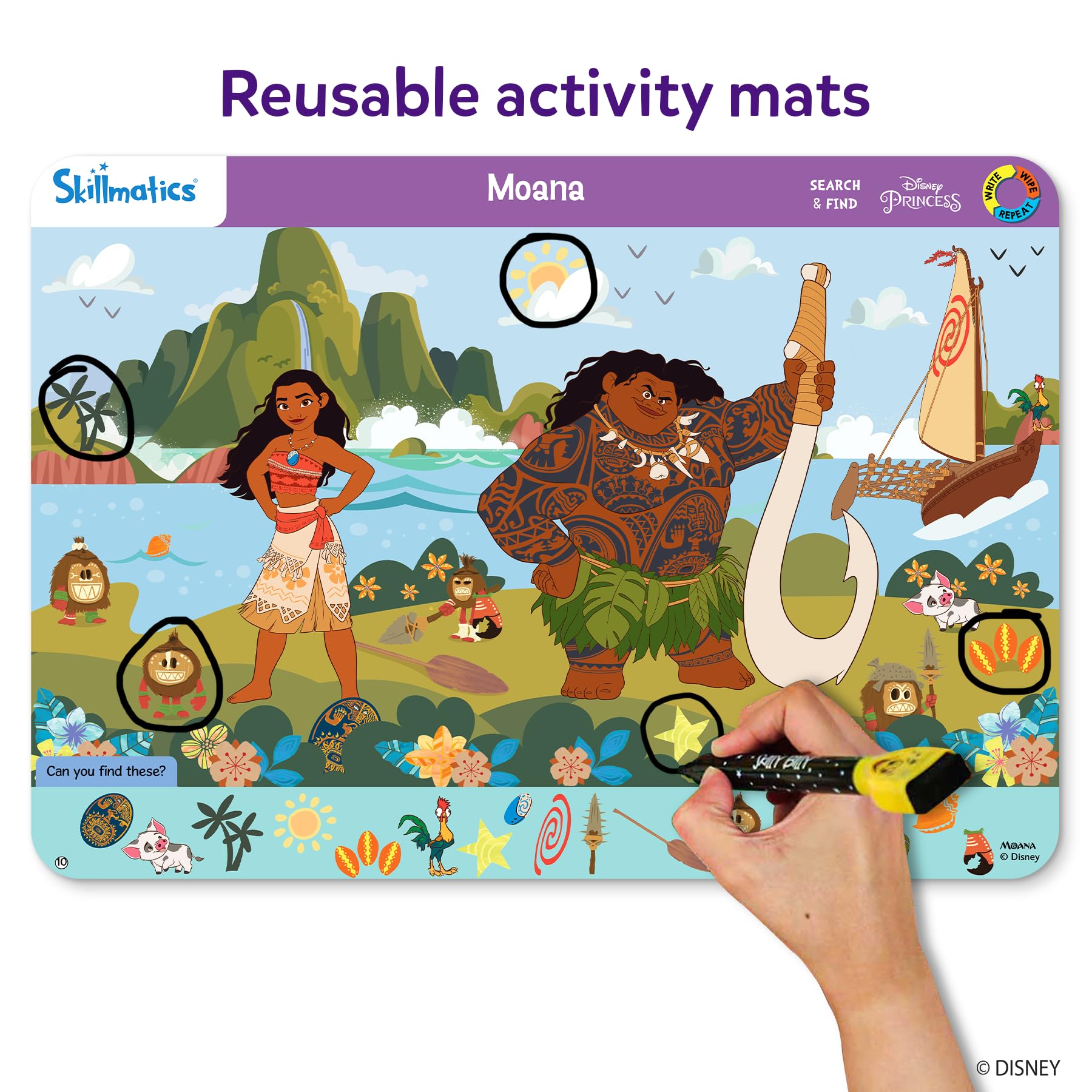 Skillmatics detalle de la textura de la lámina reusable para fácil borrado