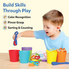 Skillmatics vasos apilables ensamblados, enseña clasificación y orden