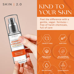 Skin 2.0 detalle de la etiqueta con ingredientes clave y beneficios claros