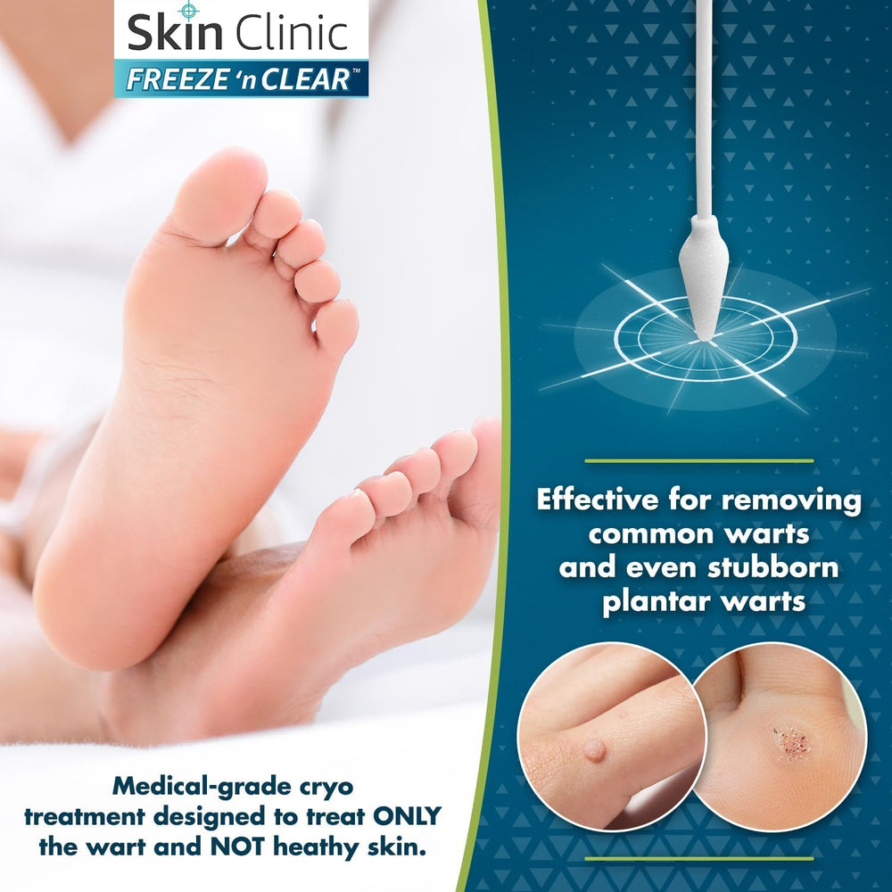 Skin Clinic etiqueta que indica fabricación en EE. UU. y control de calidad
