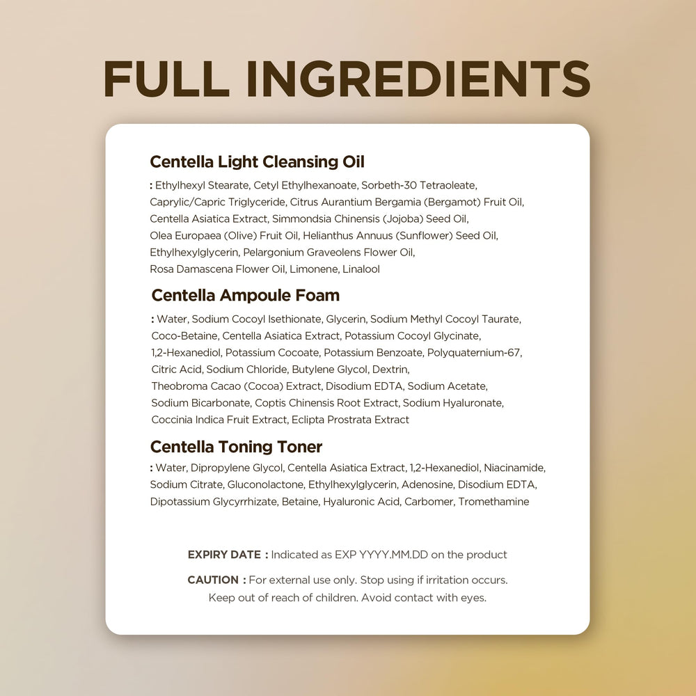 SKIN1004 etiqueta de ingredientes destacando centella de Madagascar