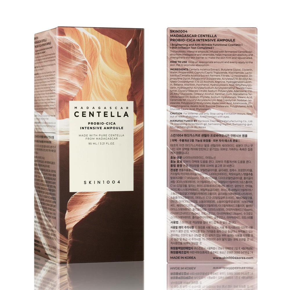 SKIN1004 empaque lateral con instrucciones y precauciones visibles