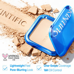 SKINTIFIC incluye puff doble cara para aplicación precisa y control de acabado