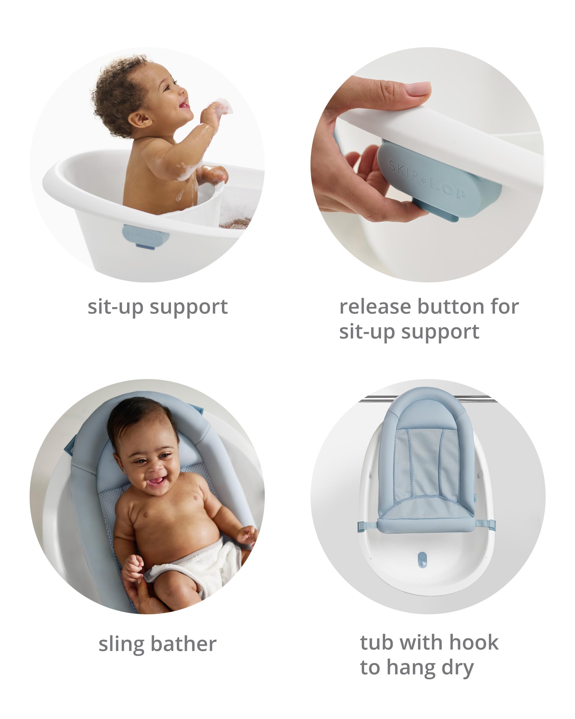Skip Hop gancho integrado para colgar la bañera y secado rápido después del uso