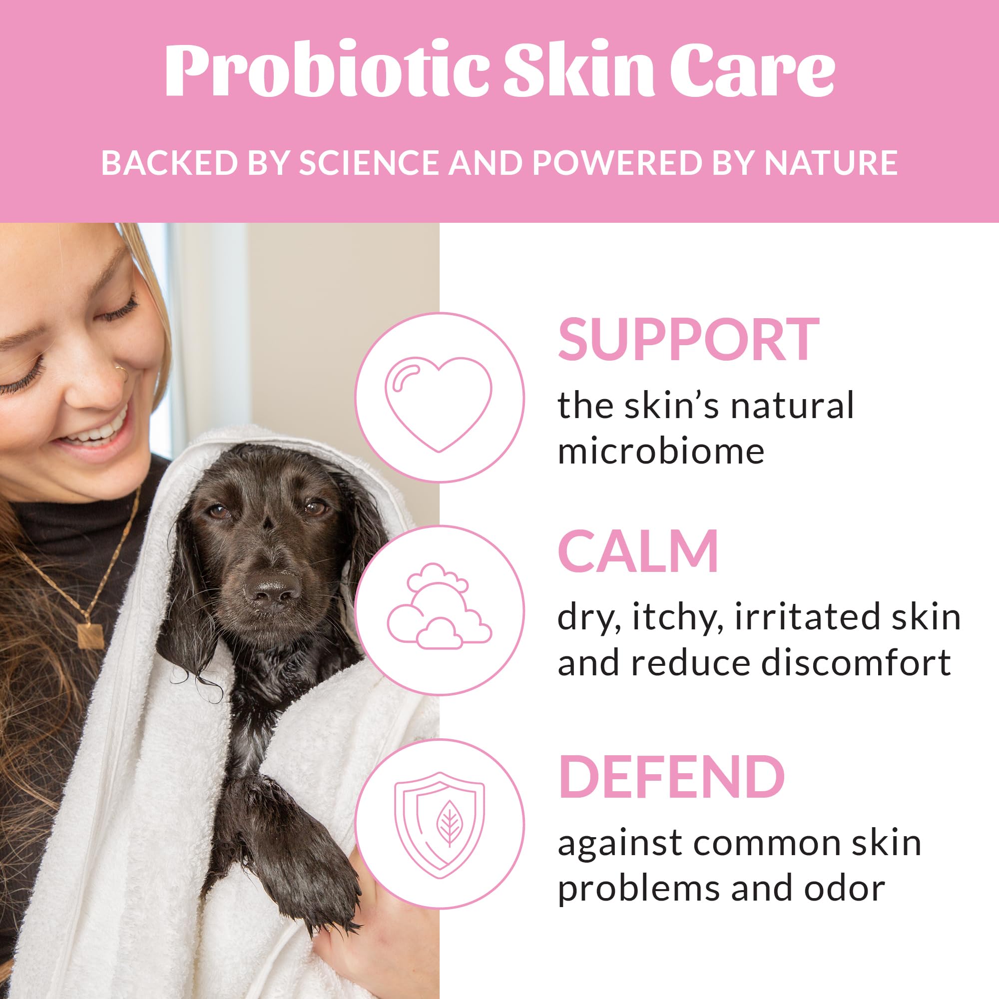 SKOUT'S HONOR puppy in bath using product for calmer grooming experience