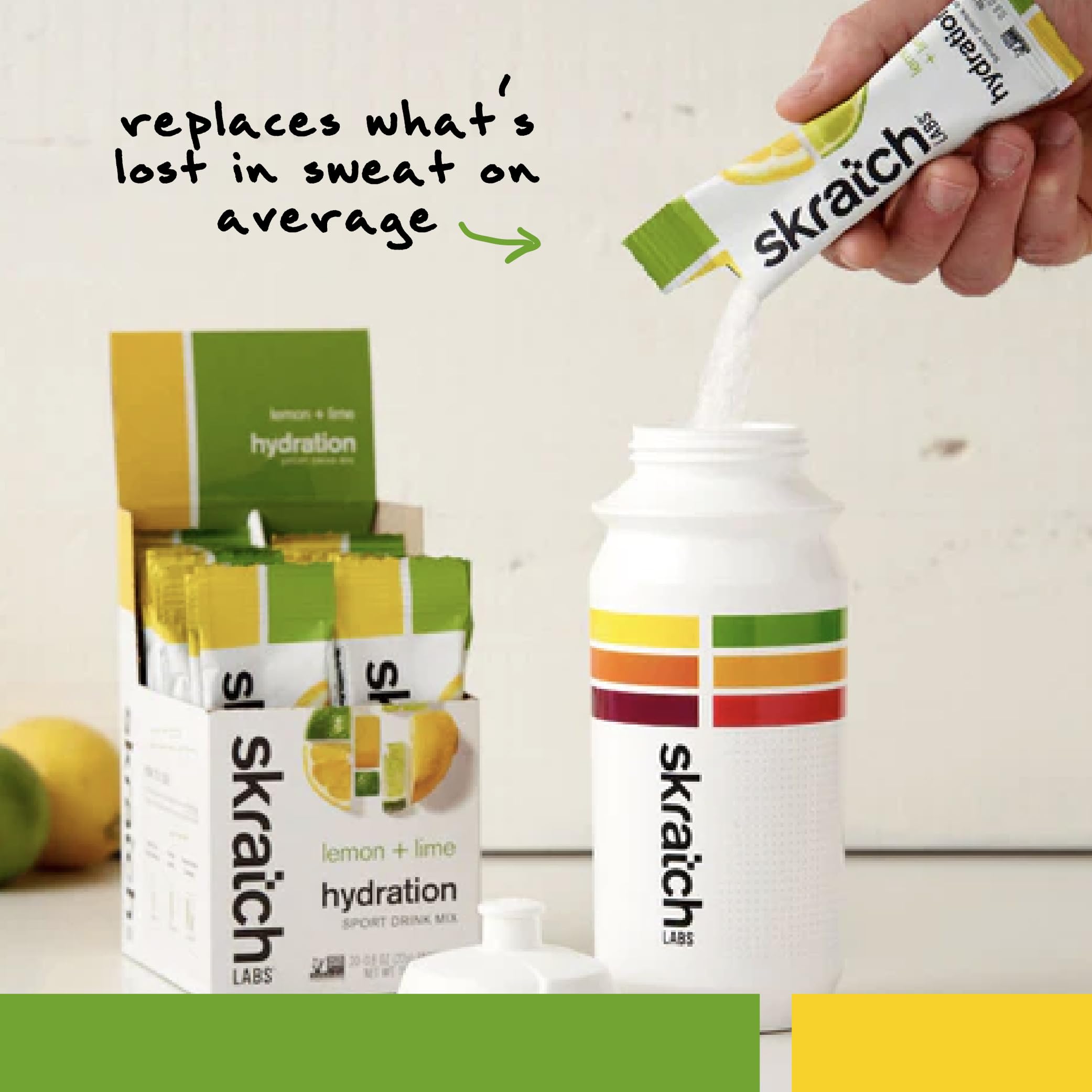 Skratch Labs bebida mezclada en vaso demostrando hidratación inmediata