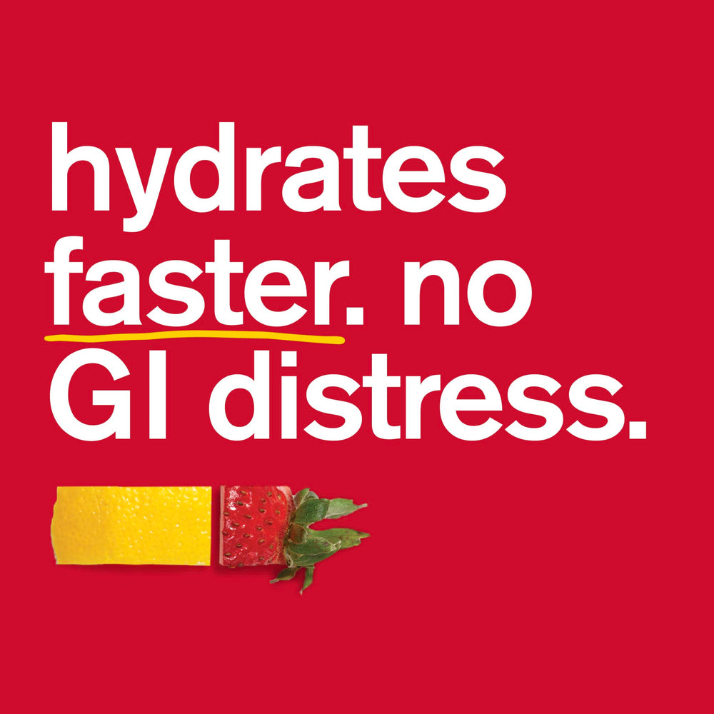 Powder mixed into bottle with fizz, fast hydration on the go benefit