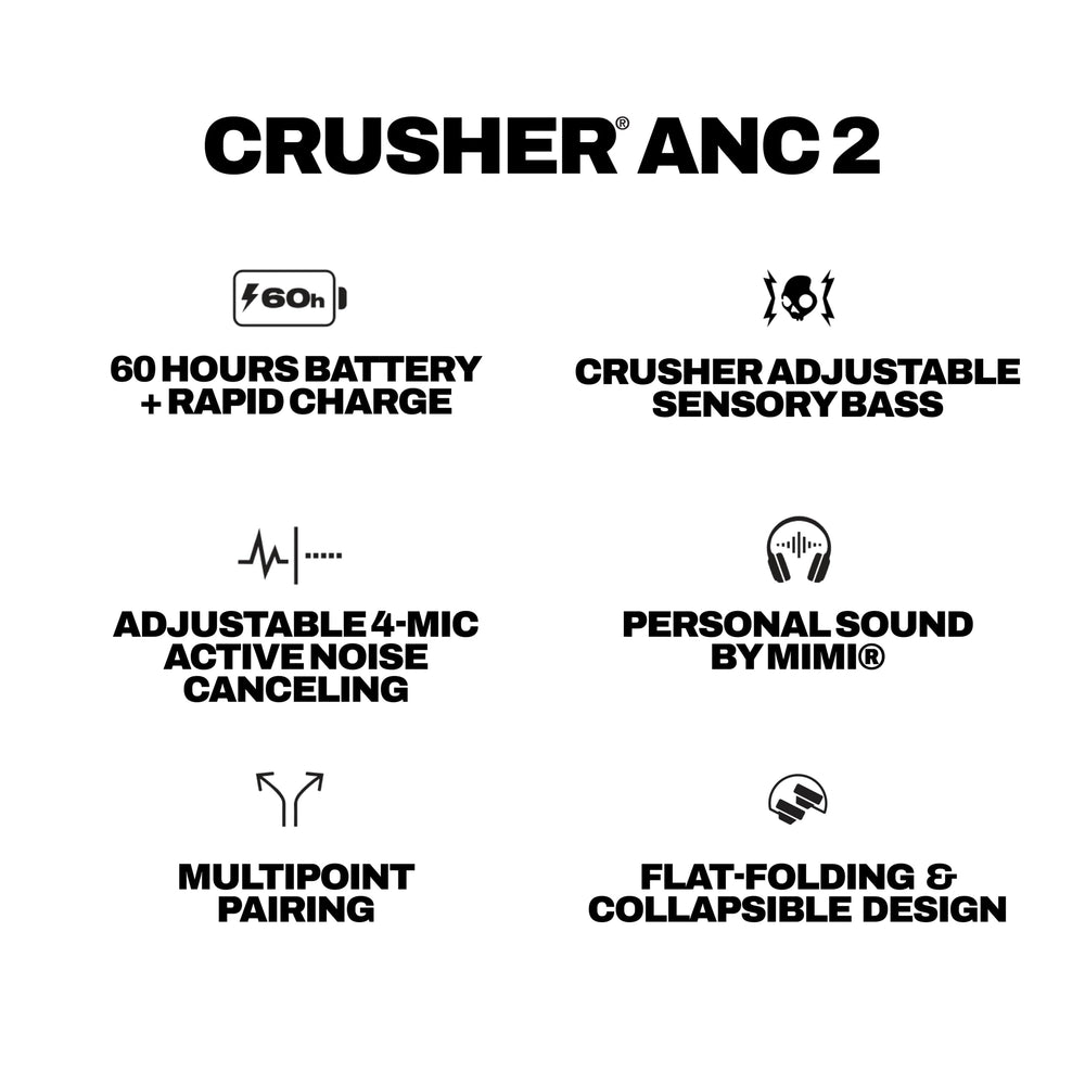 Skullcandy Crusher ANC 2 app abierta en teléfono para personalizar sonido