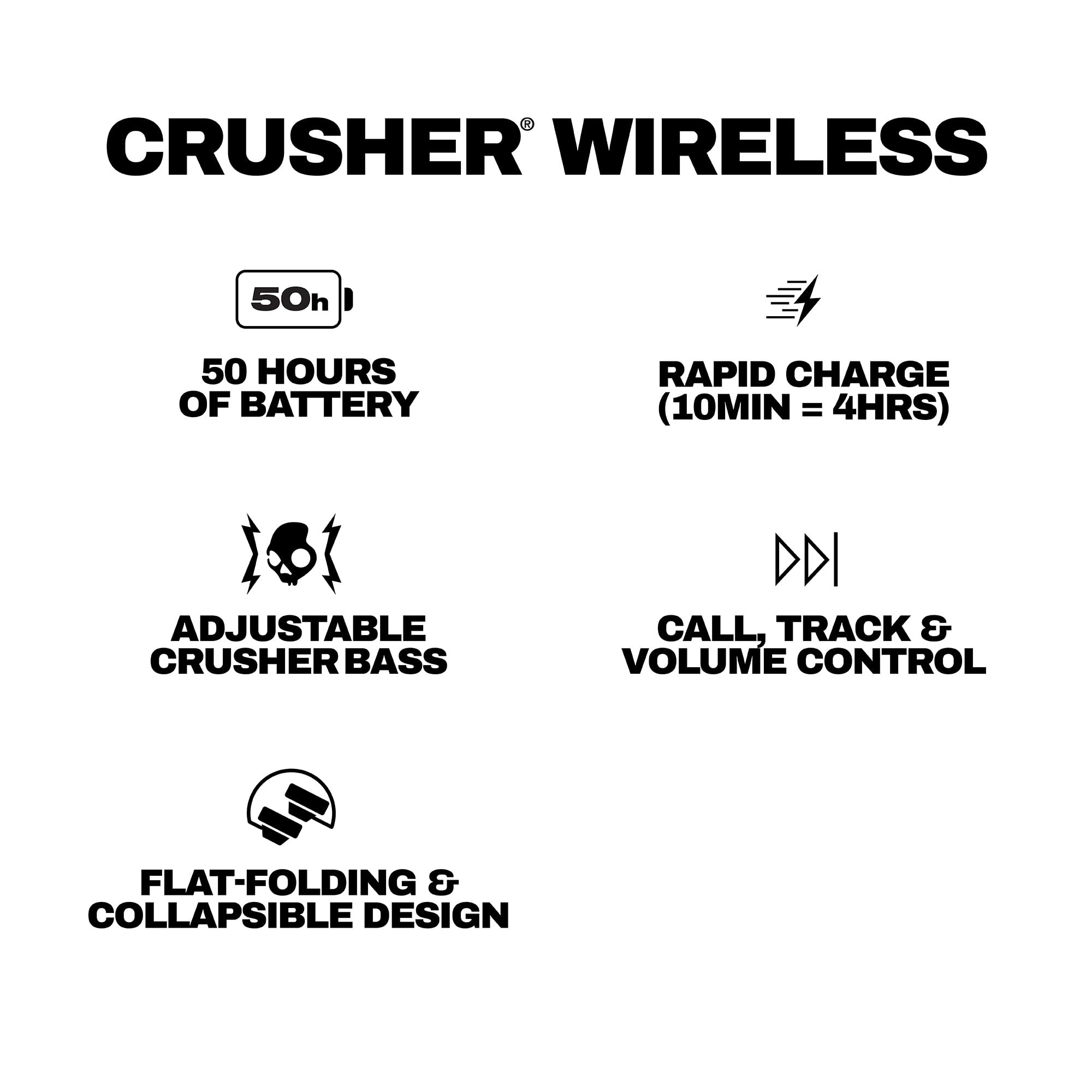 Skullcandy Crusher Wireless al lado de una libreta para comparar tamaño y escala