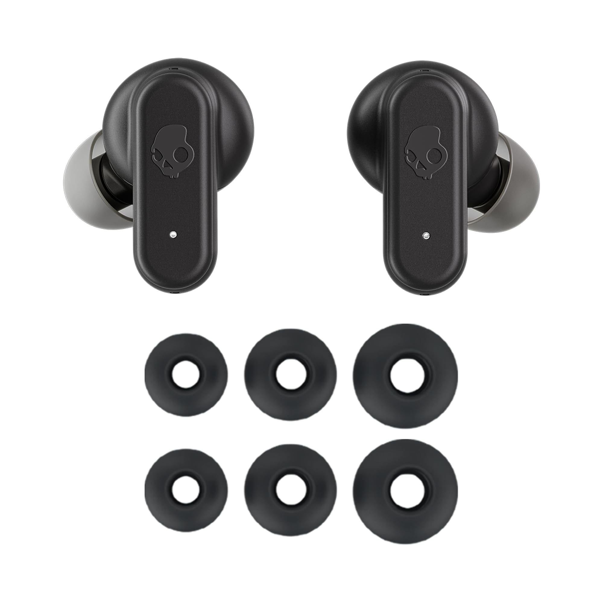 Skullcandy Dime Evo comparación de tamaño en mano para ver escala compacta