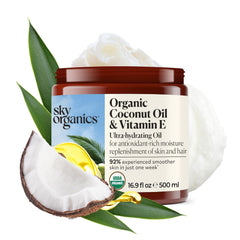 Sky Organics botella frontal de 16.9 oz mostrando envase y marca, ideal para hidratación