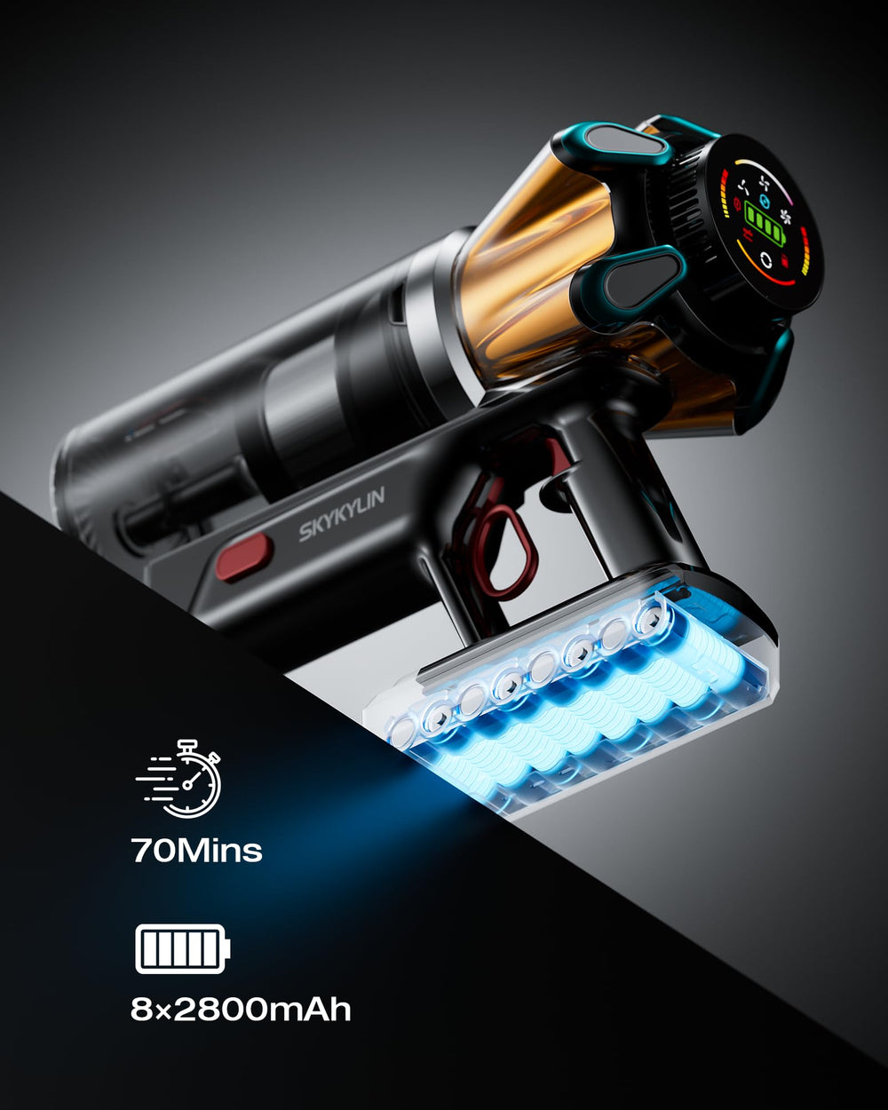 Skykylin luz LED verde en cabezal para iluminar polvo escondido
