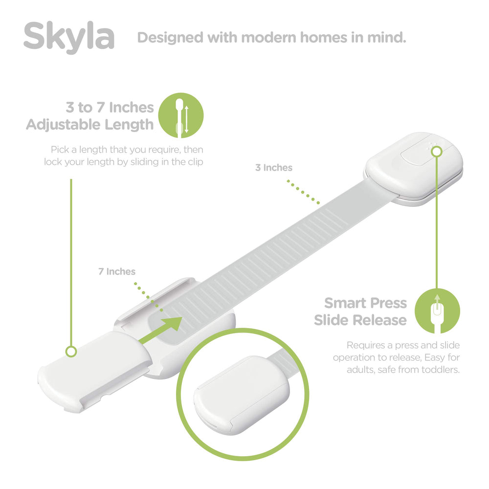 Skyla Homes cierre pegado en cajón asegurando el contenido familiar