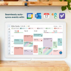 Skylight Calendario Max primer plano de pantalla táctil mostrando interacción rápida