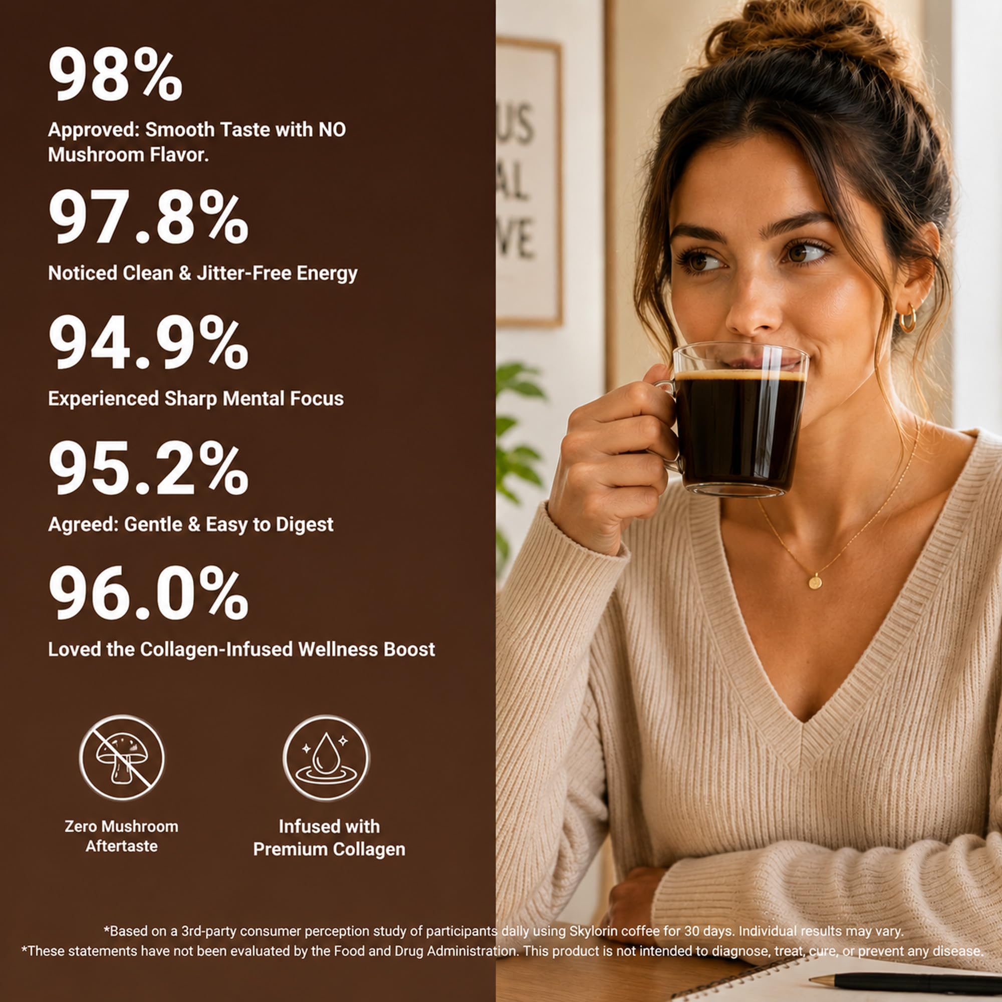 Skylorin bebida fría servida en vaso resaltando solubilidad instantánea