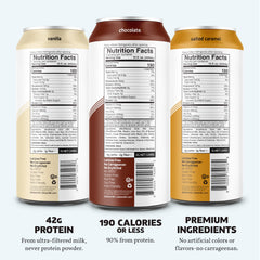 Detalle de la etiqueta Slate Milk con información nutricional clara y alta proteína