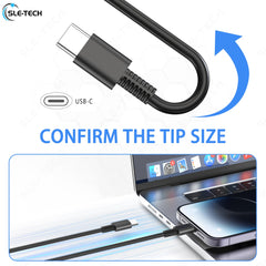 SLE-TECH cargador conectado a un ThinkPad demostrando carga estable