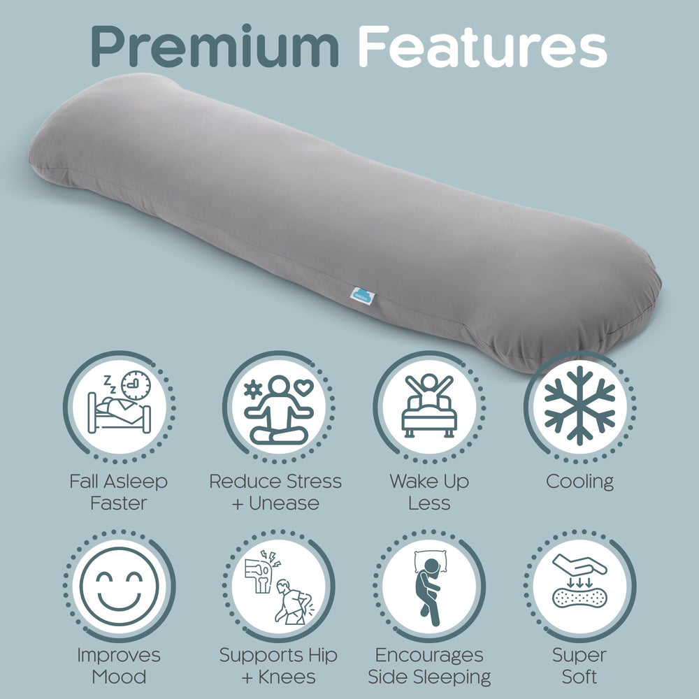 SleepCloud en uso apoyada entre hombro y rodillas para dormir de lado