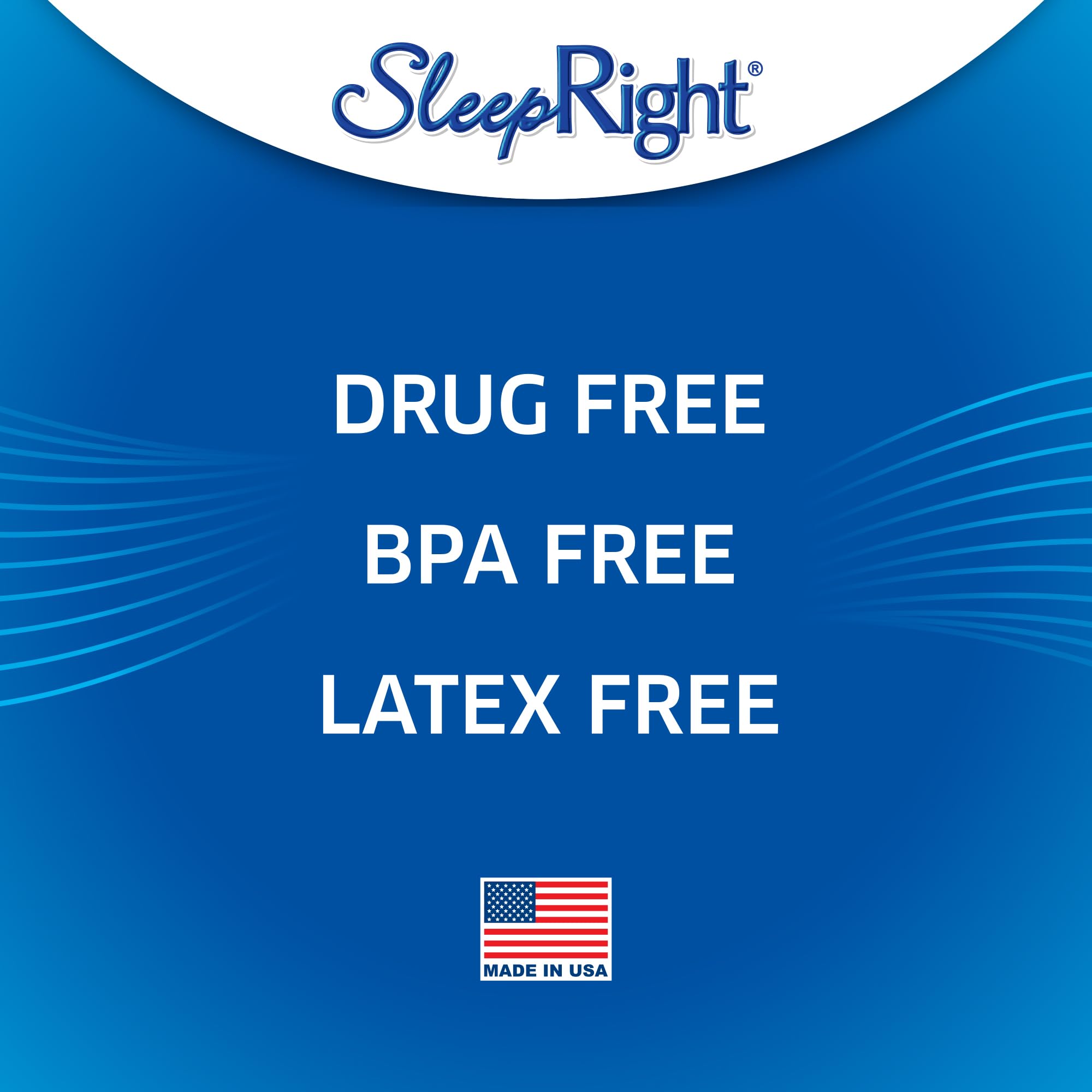 SleepRight etiqueta "Made in the USA" destacando calidad y origen