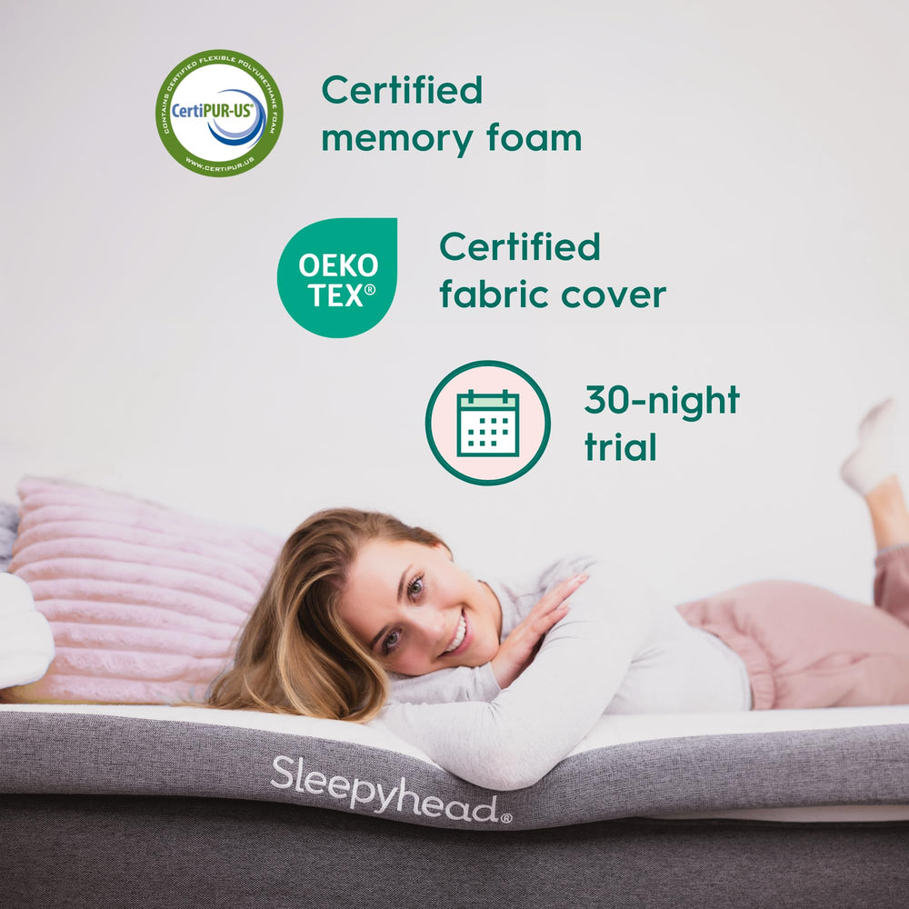 Sleepyhead etiqueta CertiPUR-US que garantiza calidad de la espuma