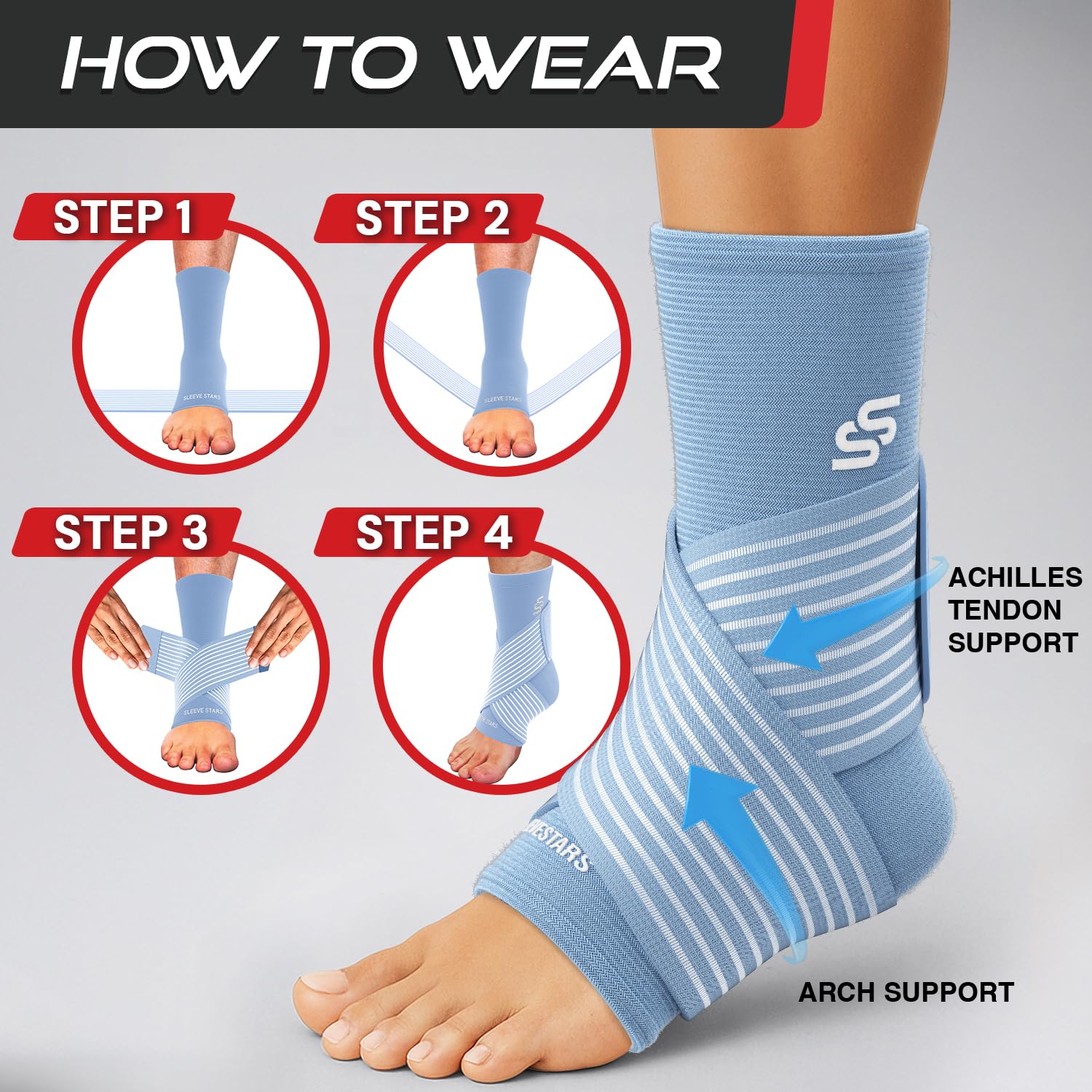 SS SLEEVE STARS comparación de tamaño con mano para orientación de talla