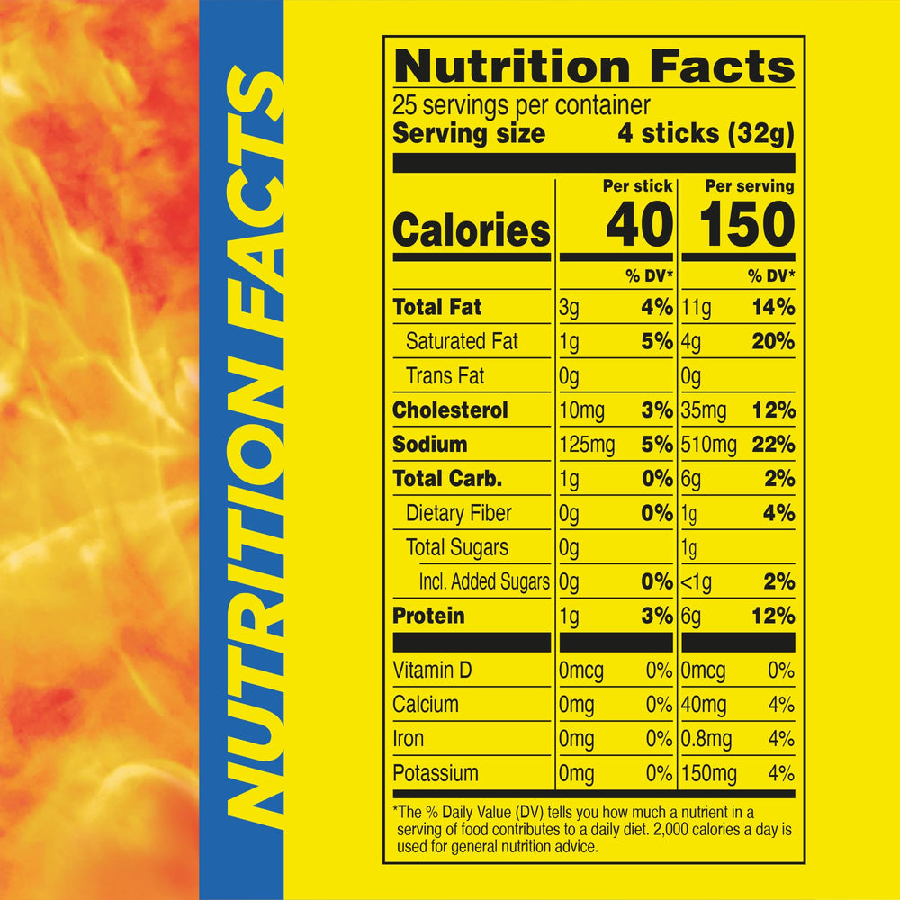 Slim Jim ingredientes sobre tabla que sugieren mezcla de carnes