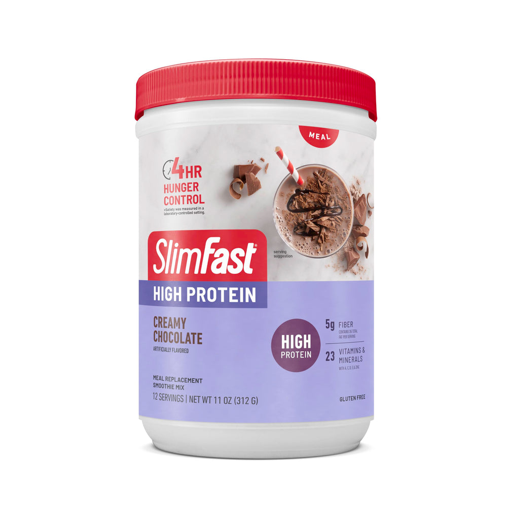 SlimFast etiqueta con lista de vitaminas y minerales para nutrición completa