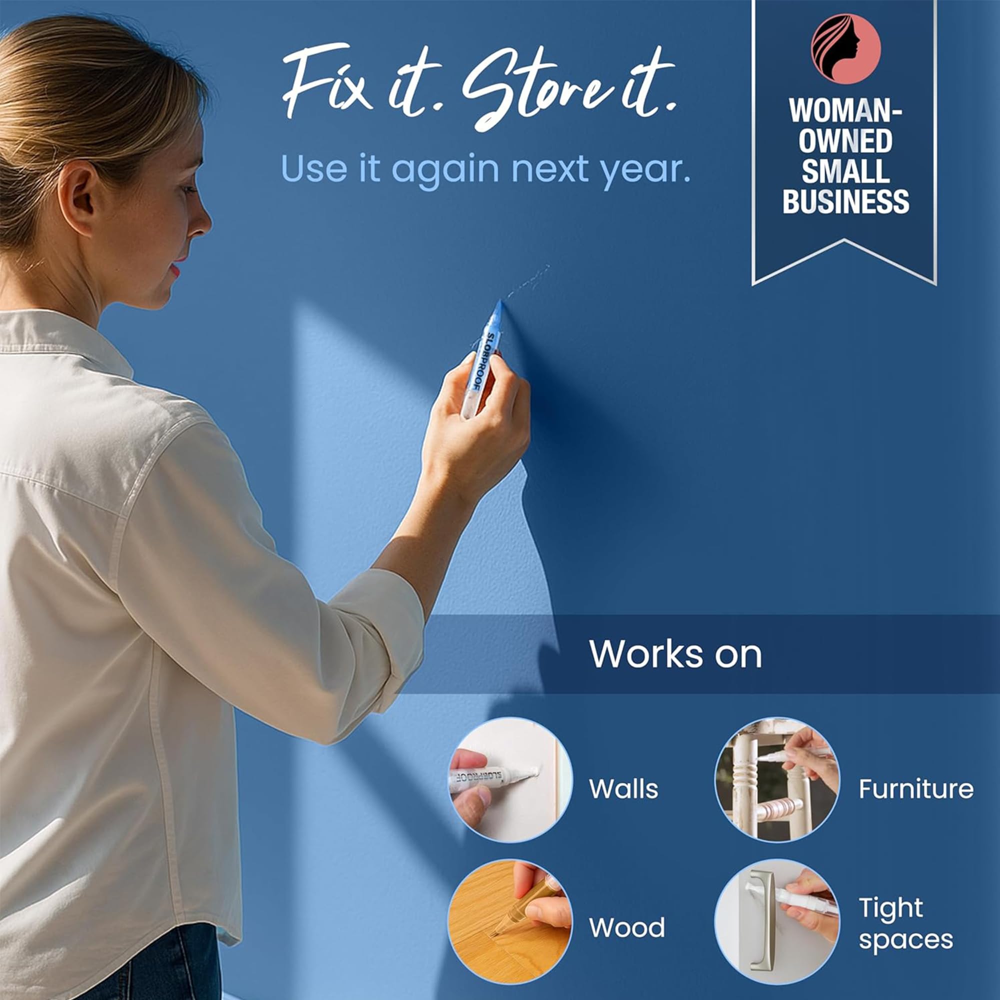 Slobproof primer plano de la punta pincel precisa, ayuda a detalles y bordes limpios