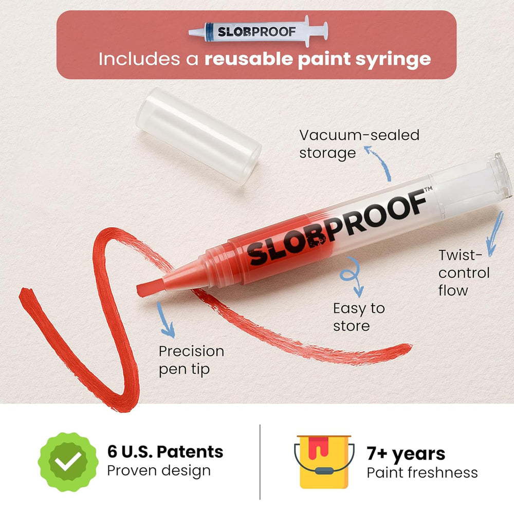 Slobproof aplicando el pen sobre una pared, corrige manchas y arañazos con rapidez