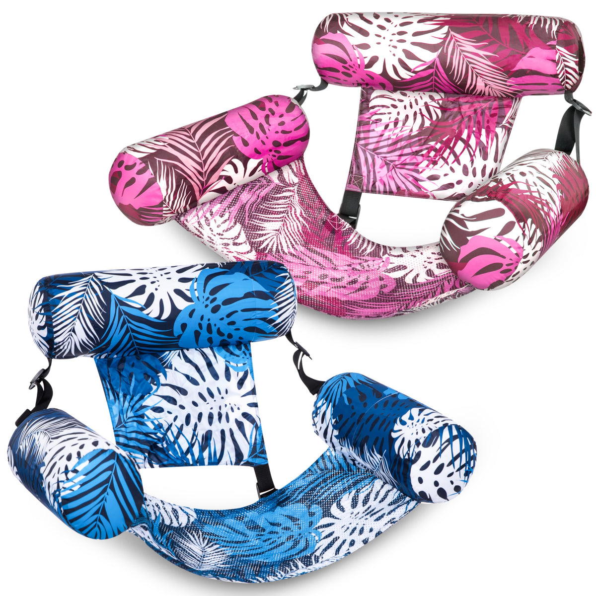 Sloosh silla flotante frontal mostrando diseño tropical y comodidad