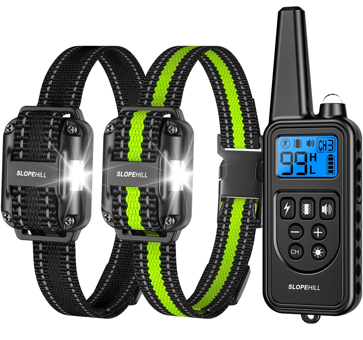 slopehill paquete frontal con mando y collar, muestra componentes y beneficio organizacional
