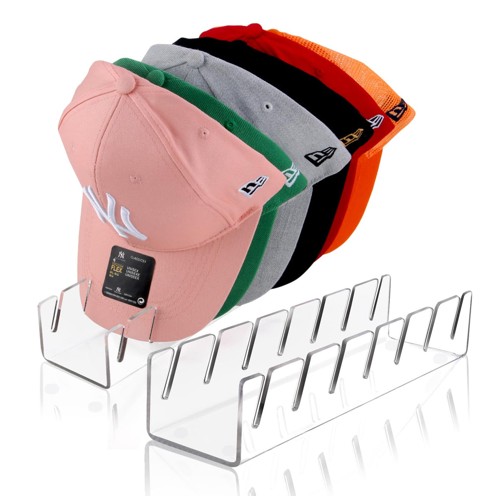 Sloworld soporte frontal mostrando varias gorras y orden visible