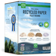 Small Pet Select pellets en jaula con conejo, mantiene ambiente seco
