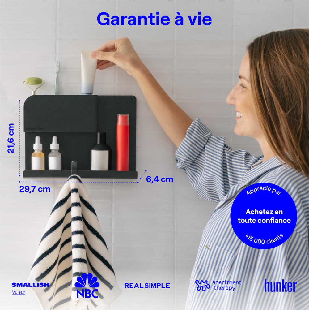Smallish Wallshelfie textura y acabado negro que aporta durabilidad y estilo