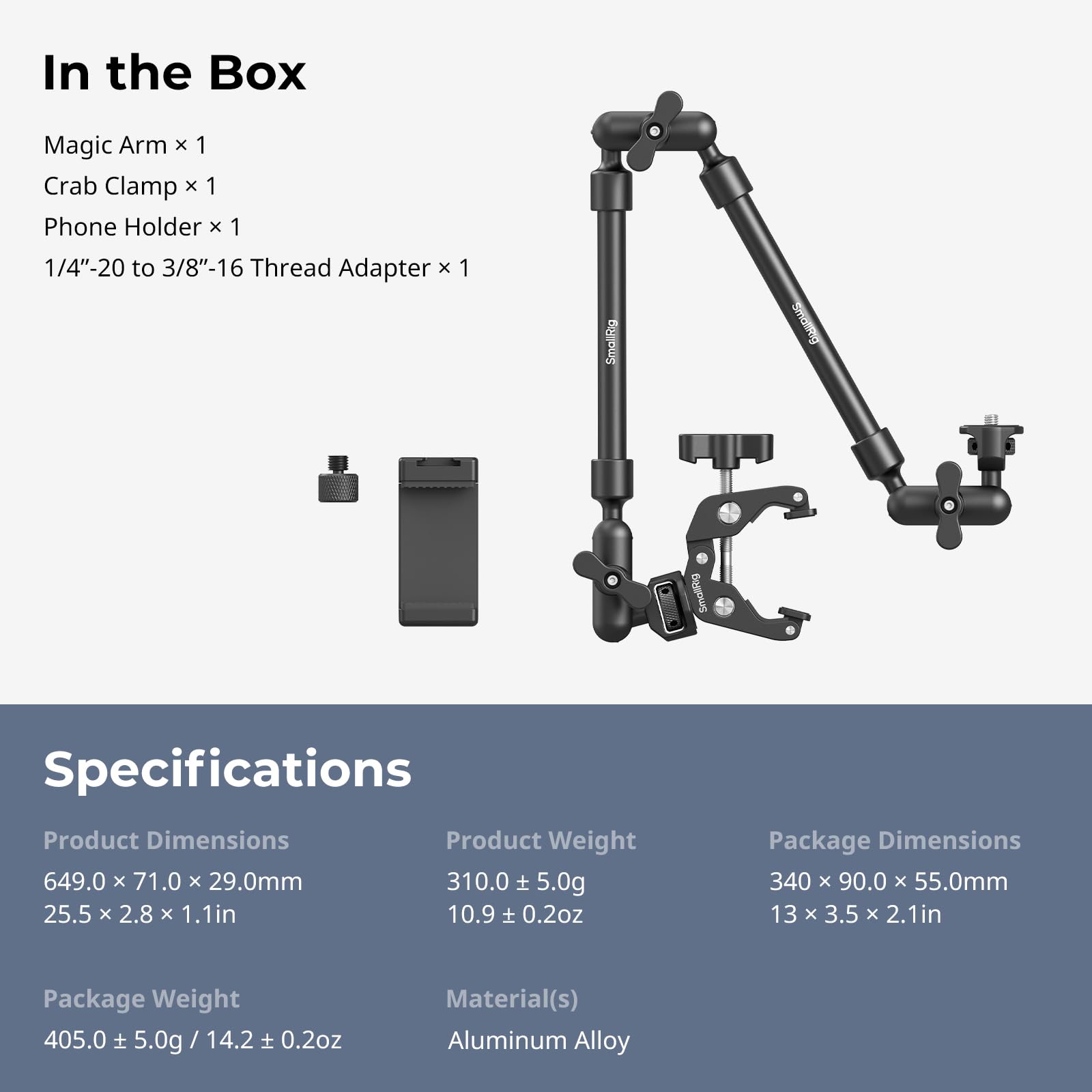 SMALLRIG textura en aleación de aluminio resistente y ligera