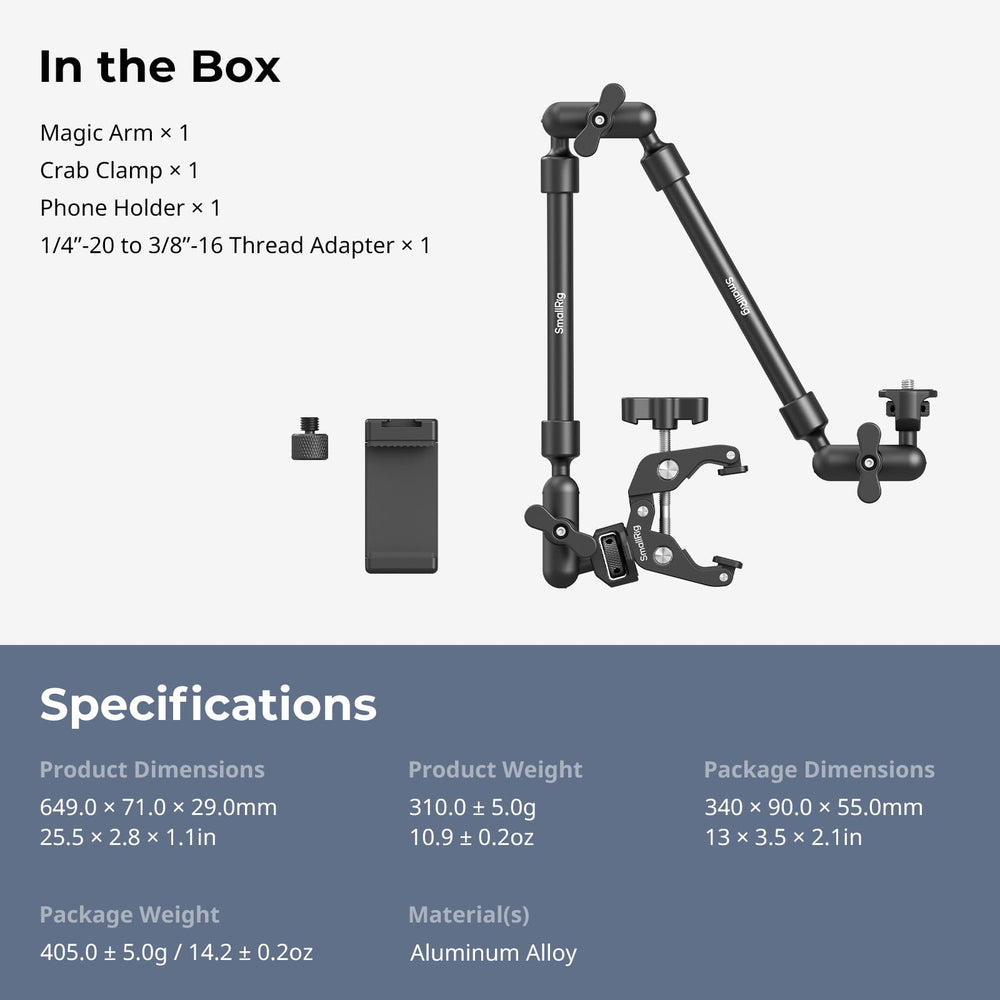 SMALLRIG textura en aleación de aluminio resistente y ligera