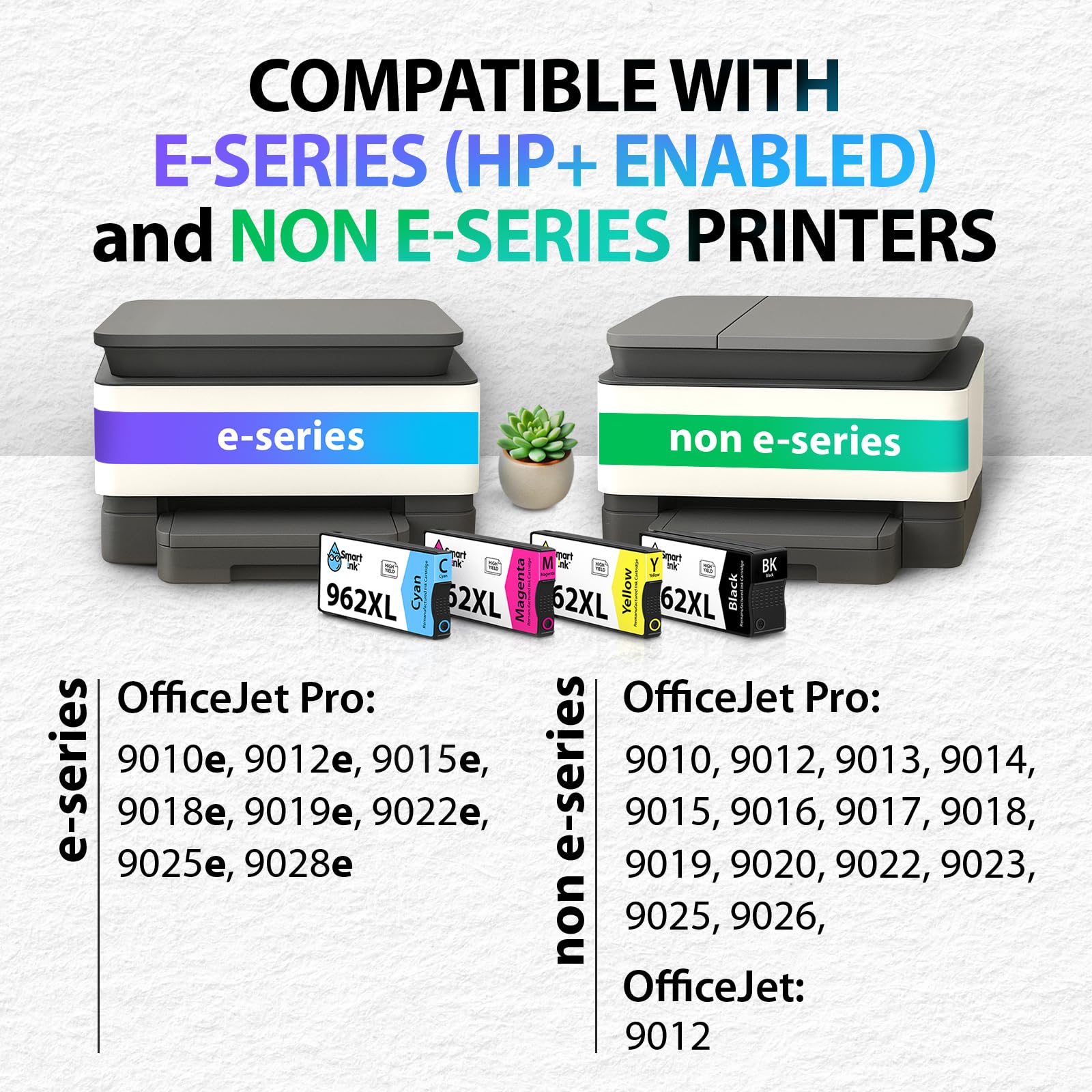 Smart Ink cuatro cartuchos 962XL listos para instalar, ahorro por página