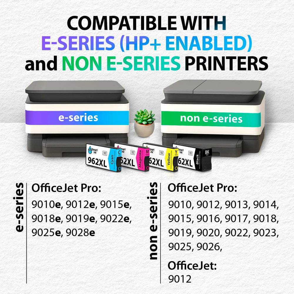 Smart Ink cuatro cartuchos 962XL listos para instalar, ahorro por página