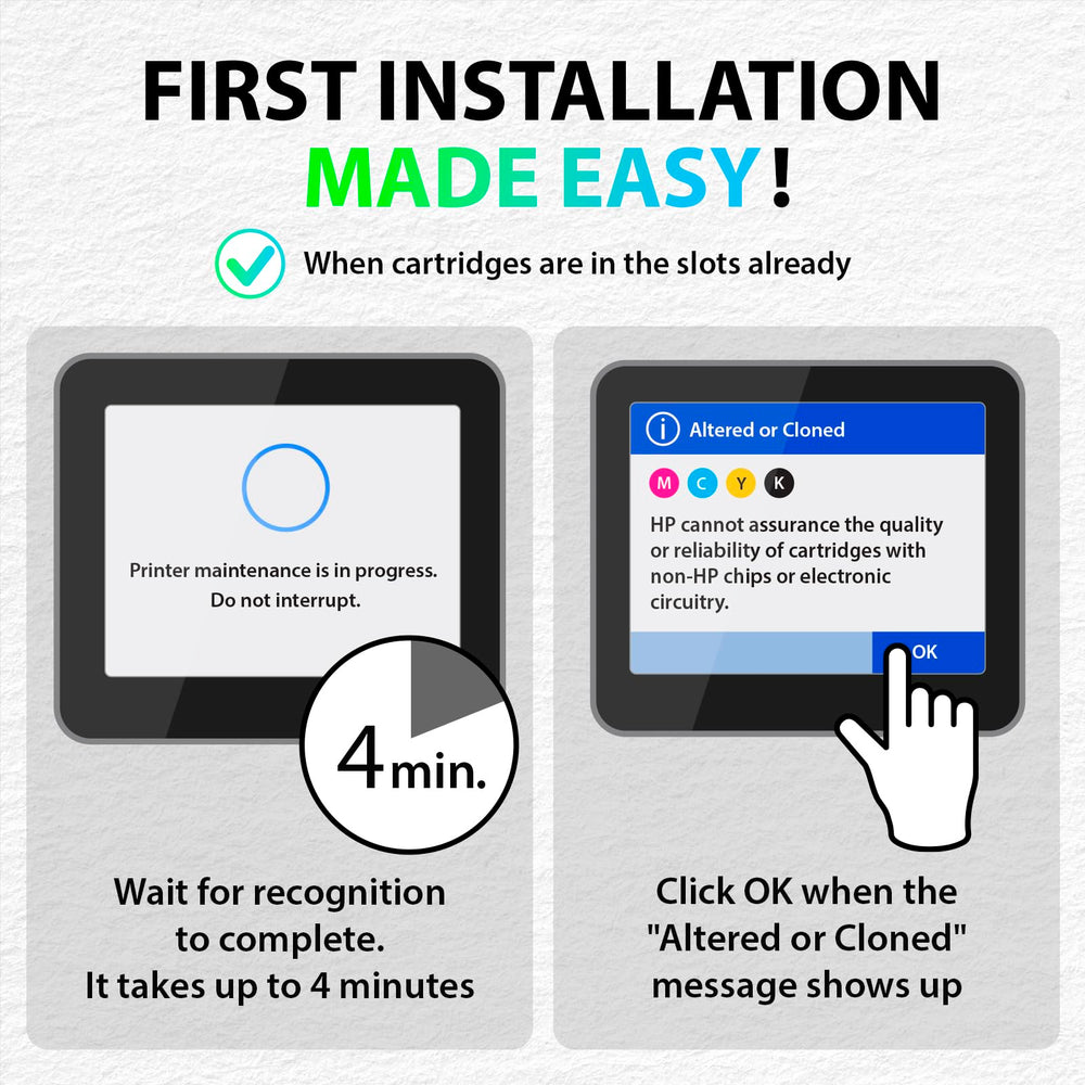 Smart Ink cartucho junto a una hoja A4 para comparar tamaño y capacidad
