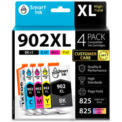 Smart Ink frente del paquete mostrando los cuatro cartuchos y ahorro