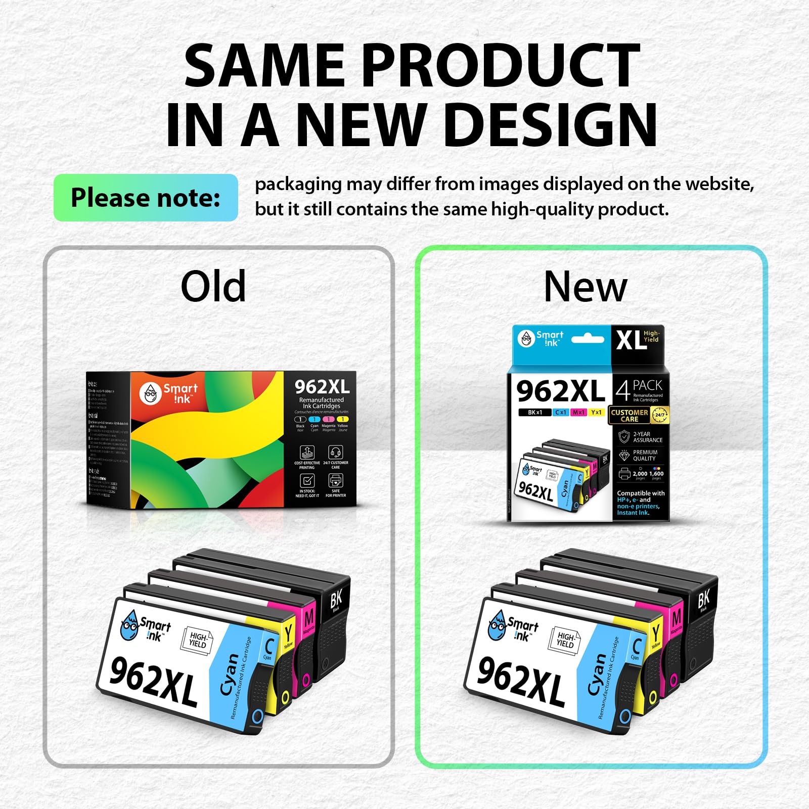 Smart Ink pack 962XL en un escritorio de oficina optimizando flujo de trabajo