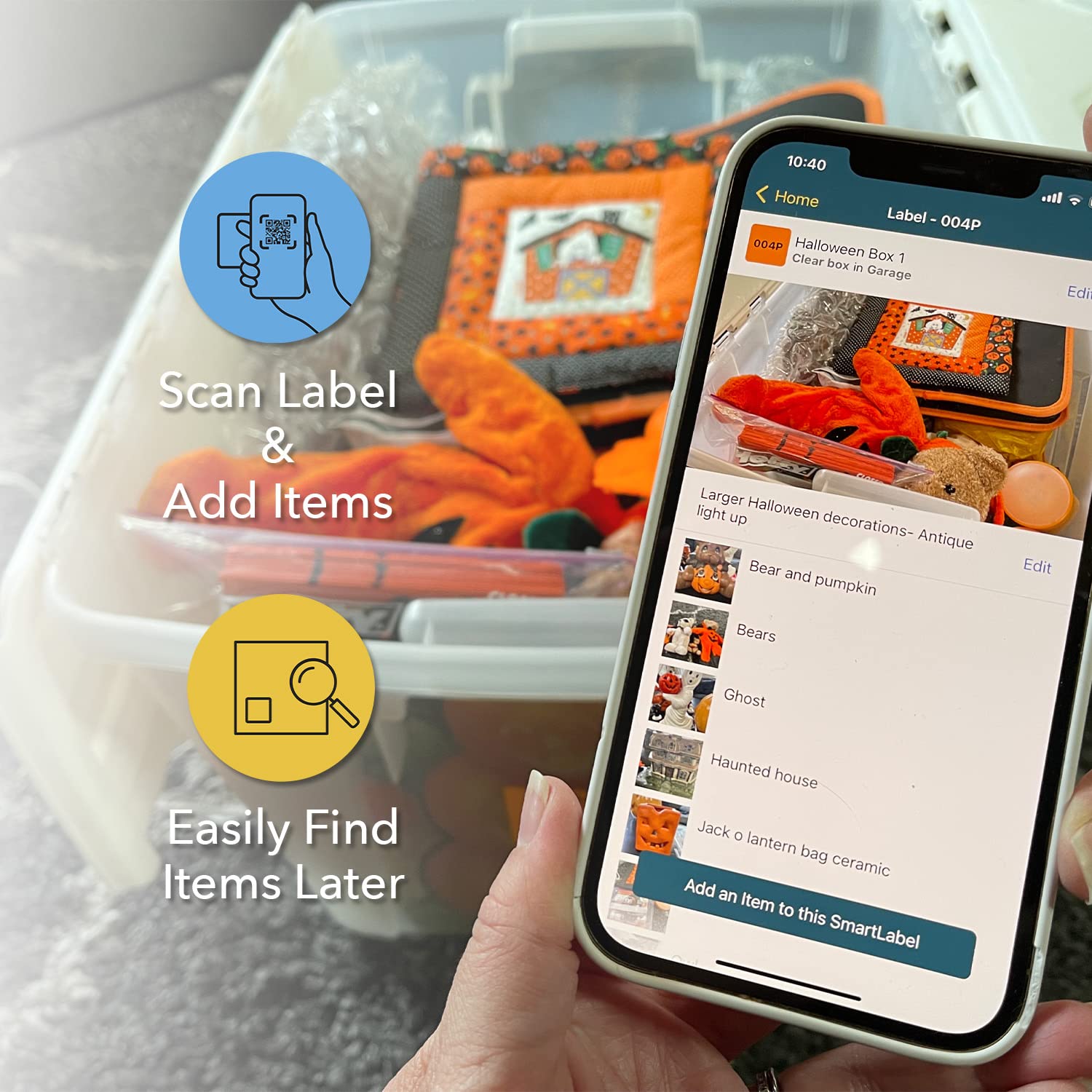 Smart Labels closeup del código QR impreso nítido, escaneo seguro