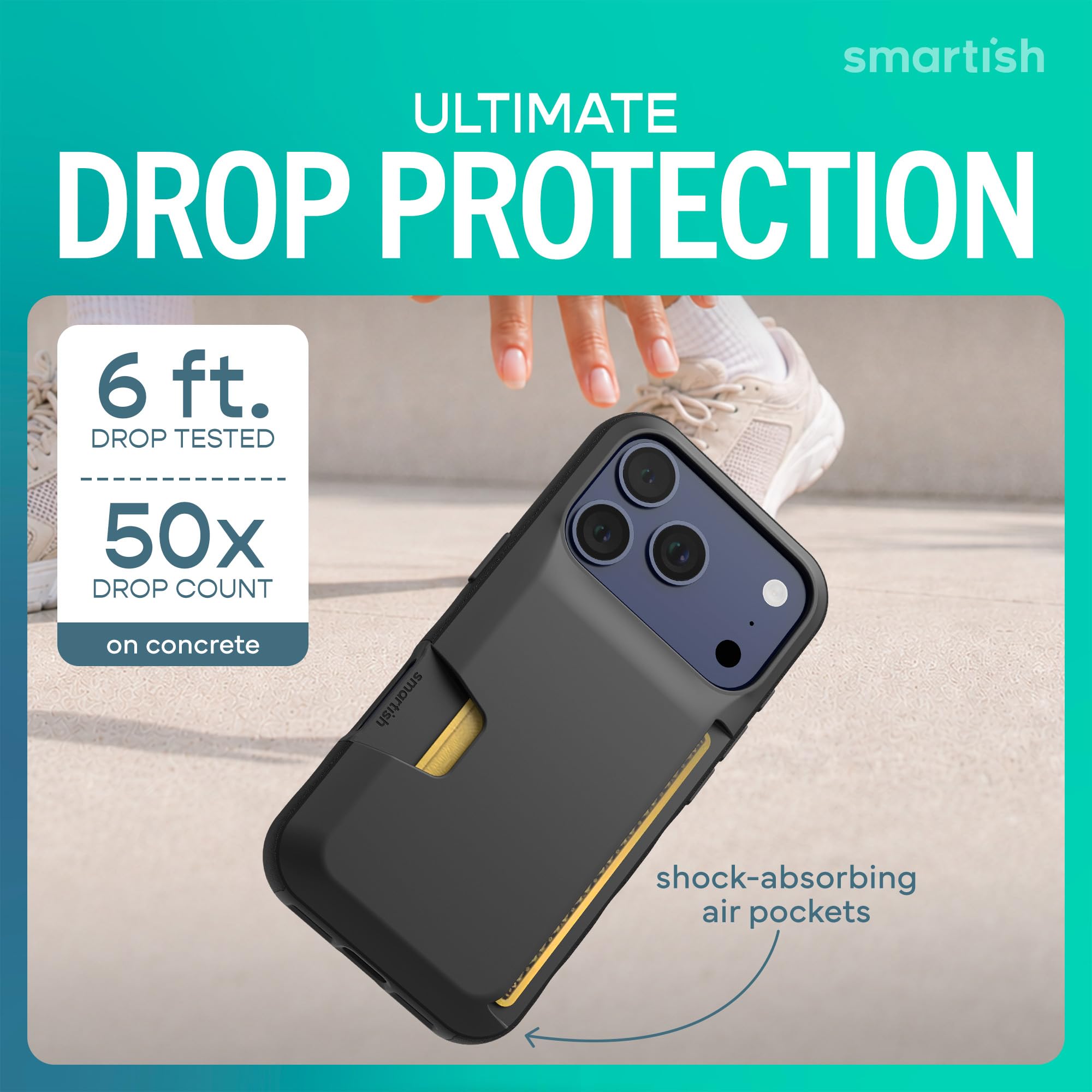 Smartish detalle de esquinas con bolsa de aire que absorbe impactos