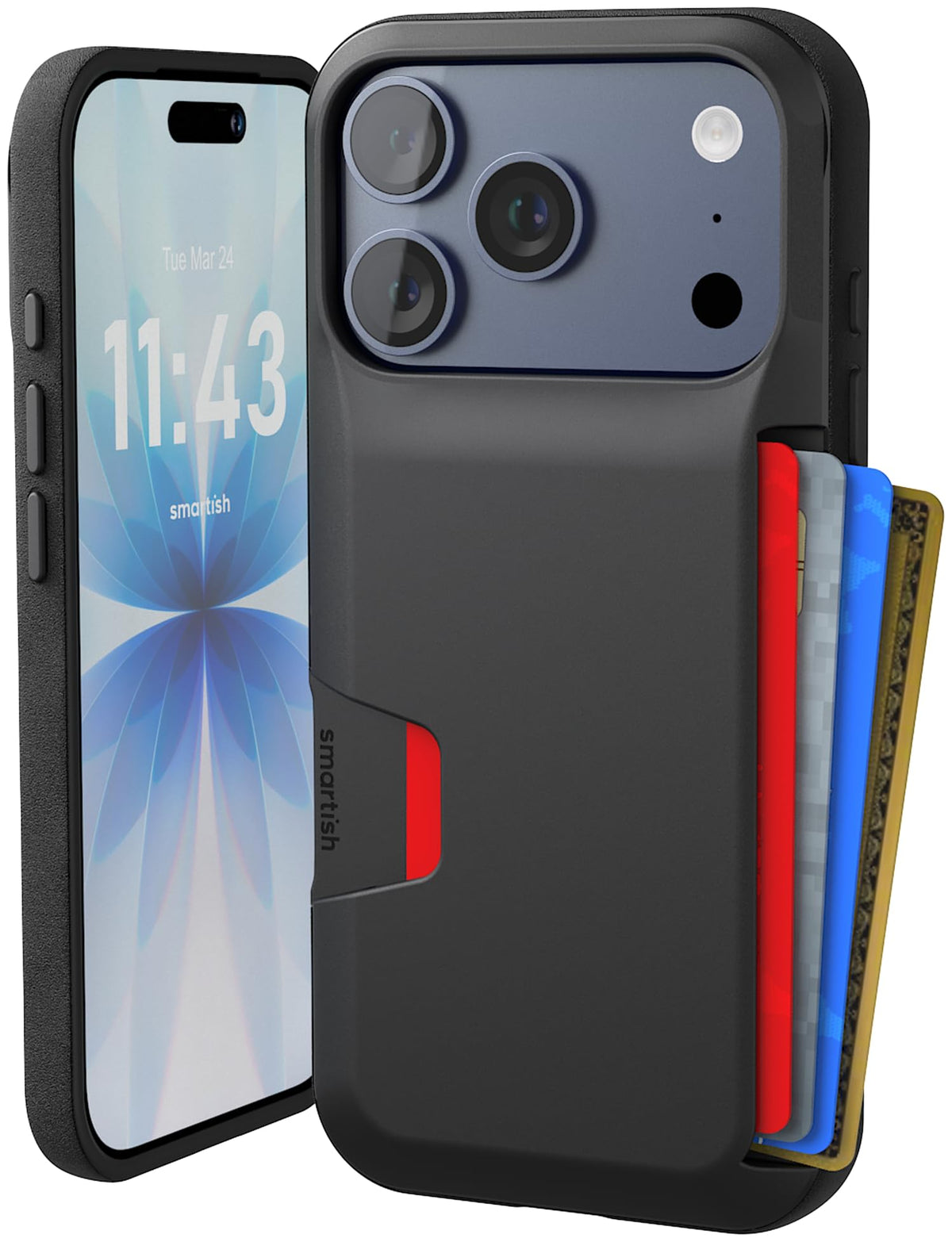 Smartish vista frontal de la funda mostrando acceso y ajuste cómodo