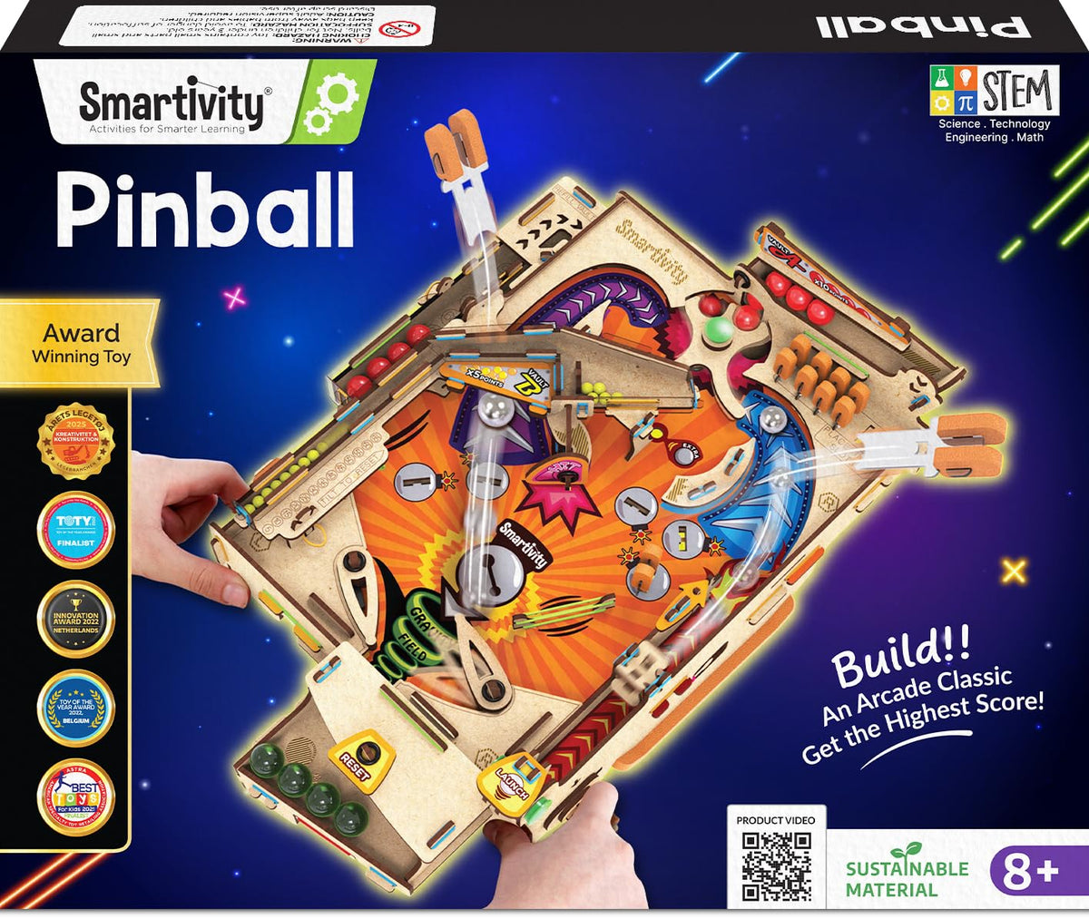 Smartivity vista frontal de la máquina pinball, diversión y construcción educativa